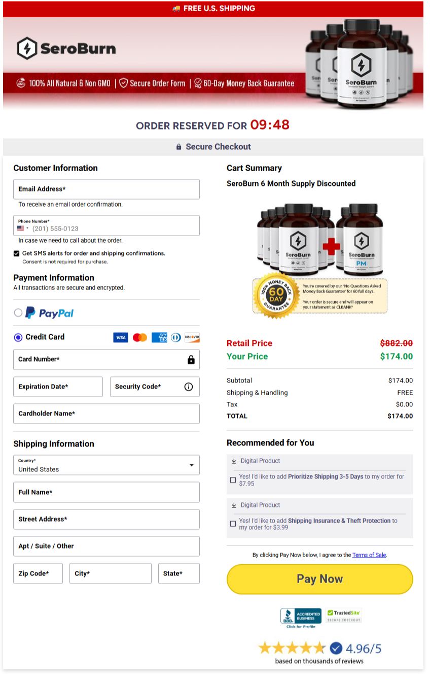 SeroBurn order